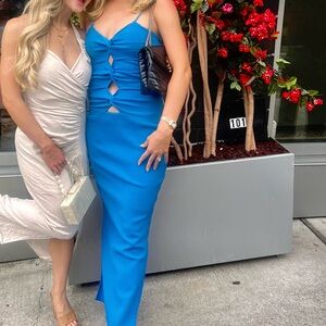 Blue low waist dress